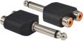 6.5mm Male Plug to Double RCA Female Jack Y Type Audio Adapter Connector Pack of 2. 