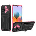 PlusCase for Xiaomi Redmi Note 10 Pro Case Card Slot Holder Lens Protect Casing Kickstand Shockproof Phone Back Cover. 