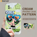 AMORVOR for Realme C11 2021 C20 C20A Back Cover With Holder Powerpuff Girls Texture Phone Case Wavy Edge Soft Silicone Cover. 