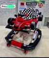 2 in 1 Formula 1 Car Rocker + Baby Walker With Lights & Music, in Random colors. 