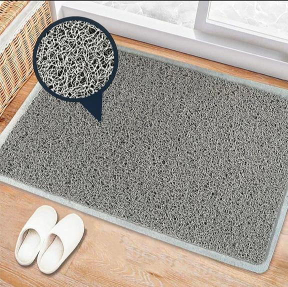 PVC Anti-Slip Coil Door Mat - Soft, Comfortable, Easy to Clean, Medium Size 48cm x 68cm