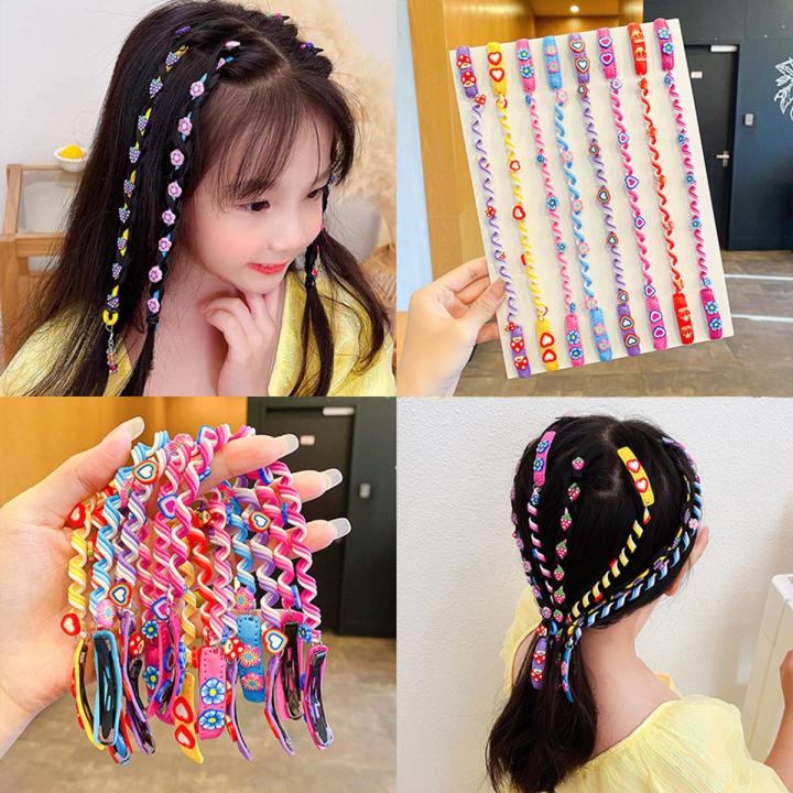 Girls DIY Braids Hair Band Children Ponytail Maker Sunflower Strawberry Twisted Hair Braiding Clips