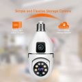 4MP E27 Dual Lens Bulb Camera WiFi Surveillance Night Vision 360 PTZ Camera Human Tracking Indoor CCTV Security Monitor HD 1080P. 