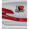 I Love My Car Sticker (Black & Red),  Car decoration, Car Accessories, Stickers for Car. 