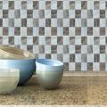 DIY Kitchen Bathroom Bathroom Simulation Wall Tile Waterproof Wallpaper, Peel and Stick Tile Backsplash Wall Tiles 8"x8" (6 Sheets). 
