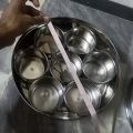 7 Partitions Large Spices Container Round Box Stainless Steel. 