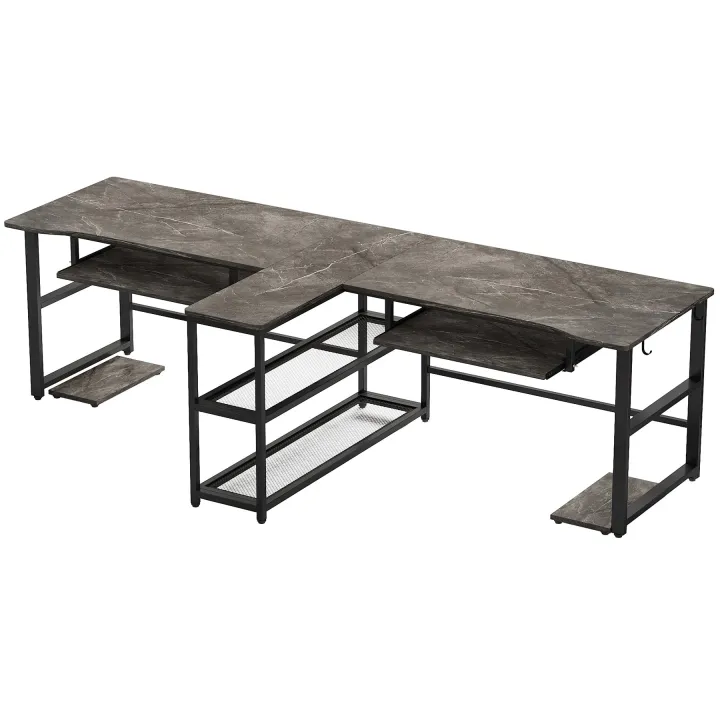 Customised%20Two%20Person%20Desk,%20Double%20Computer%20Desk%20with%20Keyboard%20Tray%20-%20Image%202
