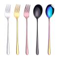 1PC Stainless Steel Spoons Forks with Long Handle Ice Cream Coffee Tea Spoons Noodles Spaghetti Forks Home Kitchen Tableware Spoons Forks Size 21cm. 