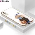 Jizetin (Free Lanyard) for Vivo S1 Back Cover Girl In Hat Luxury 6D Plating Case Side Pattern Soft Silicone Square Phone Cases. 