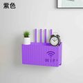 (Purple) Wall-mounted router box Office Media Decor Console Wifi Wifi box Wireless storage boxes Rack Bracket Hangings Wall Shelf. 