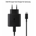 Charger - Samsung Charger - Original Samsung 45Watt Charger with Cable C to C - compatible with Samsung Galaxy S24 Ultra. S24 plus, S23 Ultra. S23 plus, S22, S22+, S22 Ultra, S20 Ultra, Note 10+, Note 10+ 5G, A91 future compatible devices - Fast Charging. 