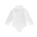 Infant Baby Spring Romper, Solid Color Long Sleeve Turtleneck High Stretch Jumpsuit for Boys Girls. 