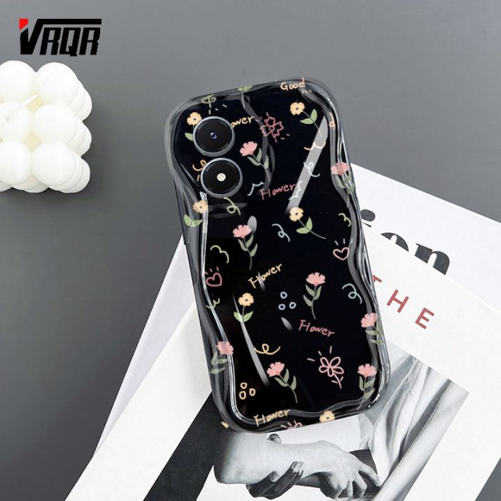 VRQR Soft Wavy Edge Phone Case For Vivo Y17S Back Cover Full Screen  Beautiful Flowers Pattern Cover