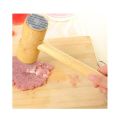 Wooden Meat Tenderizer Mallet - Double Sided Aluminum Meat Hammer. 
