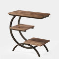 Customised C-Shaped End Table, Industrial 3-Tier Side Table for Small Space. 