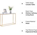 Saas Flow -- Console Table Console Table for Entryway Metal Golden Frame Modern Table Sturdy Sofa Side Table Console Hallway Foyer Table, customization. 