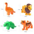 Animal Model Figures Compatible Duplo Big Size Building Block DIY Cartoon Animal Brick Educational Toy For Children. 