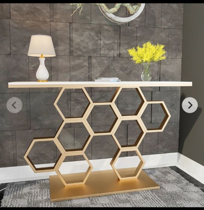 Honeycomb Console Golden Golden metal console table ss pvd marble top