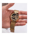 Guess Mens Gold Stainless Steel Case Gold Dial Gold Mesh Stainless Steel Bracelet Watch-GW0538G2. 
