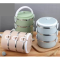 Small Lunch Box 3 Tier Insulated Tiffin Box with Vaccum Seal office thermos Shop Lunch Storage Box. 