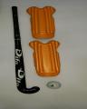 Pack of 3: Hockey Set (Dita Hockey with Ball and Shin Pads). 