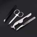 Professional 4 Pcs Set Eyebrow Tweezers Eyebrow Scissors, Precision Slant Tip Hair Tweezer for Men & Women, Eyelashes Extension Applicatior. 