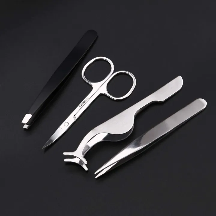 Professional%204%20Pcs%20Set%20Eyebrow%20Tweezers%20Eyebrow%20Scissors,%20Precision%20Slant%20Tip%20Hair%20Tweezer%20for%20Men%20&%20Women,%20Eyelashes%20Extension%20Applicatior%20-%20Image%206