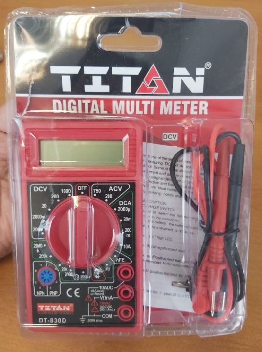 Dealspot - Digital Multimeter DT830D, DMM, DT-830D Multimeter, Multi Tester, Voltmeter, Voltage, Ampere, Ohm Meter Test Probe DT830 DC / AC, ACDC, AC/DC, Solar Current, Inverter
