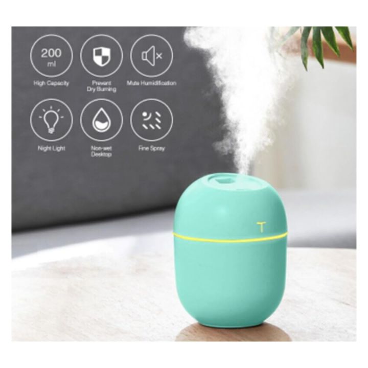 Portable Mini Air Humidifier USB Desktop Humidifier for Car Bedroom Air Diffuser Fogger Mist Maker Sprayer with LED Night Lamp,Humidifier, aroma diffuser, night light fancy light home decorators