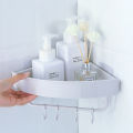 Adjustable 4 Hooks Corner Shower Caddy, Multifunction Basket Shelf for Hanging Sponge and Razor, Shampoo Holder Organizer, No Drilling Adhesive Wall Mounted Bathroom Shelf,Rustproof. 