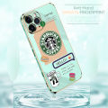 Jizetin (Free Lanyard) for iPhone 12 Mini Back Cover Coffee Macarons Luxury 6D Plating Case Side Pattern Soft Silicone Square Mobile Phone Cases. 