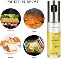 Olive Oil Sprayer Stainless Steel Transparent Glass Bottle for Cooking, Oil Spray Bottle, Portable Glass Oil Mister for BBQ, Air Fryer, Baking, Roasting, Grilling, Oil Sprayer & Portable for Use Kitchen Gadgets. 