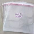 Pack of 25 Tape Bags 16 X 22 Inches Clothes packing transparent plastic cellophane magic sticky tape paper stick resealable bags, Packing Material plastic bags. 