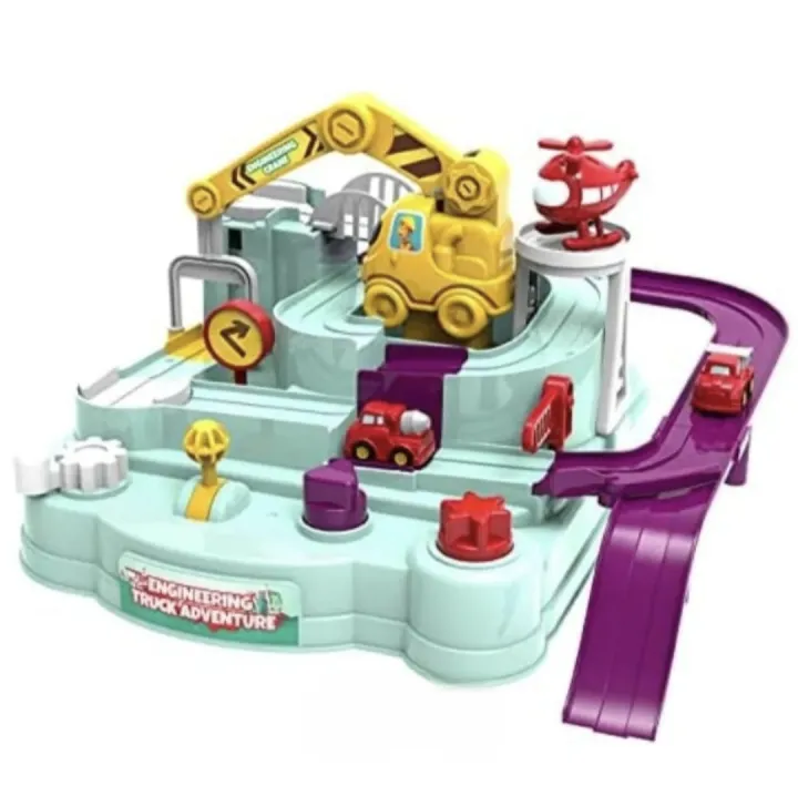 Educational Truck Adventure Race Track Toy Parking Garage Set for Boys ...