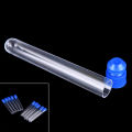10pcs 15x100mm Clear Plastic Test Tubes Hard Plastic Test Tube With Wing Plug. 