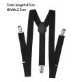Fashion KI Collection Black Broad Strip Elastic Suspenders and bow Tie For Men. 