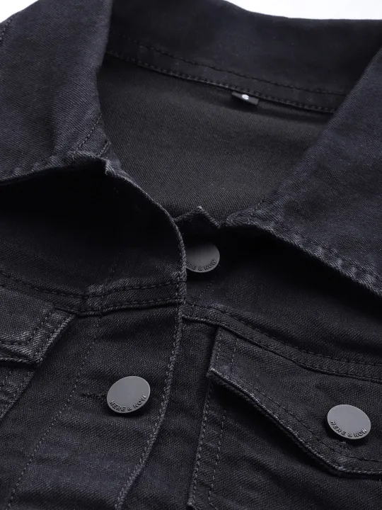 HB%20%20%20HERE%20NOW%20Women%20Black%20Solid%20Denim%20Jacket%20-%20Image%204