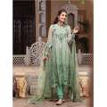 Mushq Wedding Collection Green Net Embroidered Dress With Necklace For Women. 