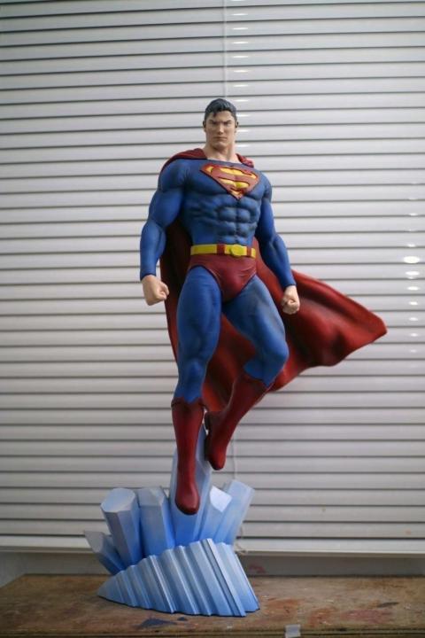 Superman Fan Art Statue Action Figure Statue Hand Painted Custom Made