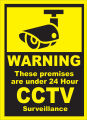WARNING CCTV IS WATCHING CUSTOMIZED  STICKER FOR HOTEL RESTURANT OFFICES ETC (REFLECTOR). 
