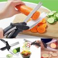 Clever Cutter - Cutting Scissor, Cutter Knife, Speedy Chopper Slicer, Kitchen Items, Multi-functional 2 in 1 Cutter, Kitchen Tools. 