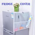 Printed Fridge Cover with Pocket - Waterproof Refrigerator Dustproof Cover with Deep Pocket. 