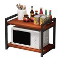 Mircowave Stand for Kitchen with Metal Frame and Wooden Shelf, Oven Stand Kitchen Organizer for Home. 
