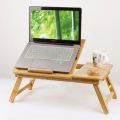 Lap Desk, Bamboo Laptop Desk, Adjustable Portable Breakfast Serving Bed Tray with USB Cooling Fan, Foldable Laptop Table Laptop Lap Stand for Bed & Sofa Fits up to 15.6 inch. 