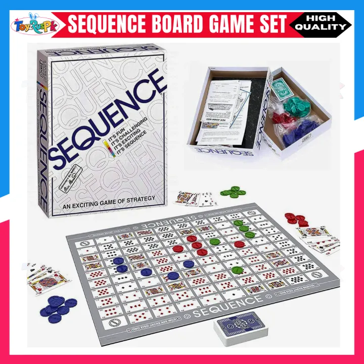 Sequence Board Game Hard Laminated Board With Plastic Cards for Kids ...