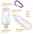 Portable Hand Sanitizer Spray Bottle 30ML/50ML Empty Bottle Carabiner Key Ring Hook Clear Transparent Plastic Flip cap bottle For Travel. 