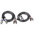 BRADOO- 2 Pcs Cable : 1 Pcs 2 Rca Male To Xlr 3 Pin Female Mixing Console Amplifier & 1 Pcs Dual Rca Male To Xlr Male Cable 2 Xlr To 2 Rca Plug Adapter Hifi Stereo Audio Extension Cable. 