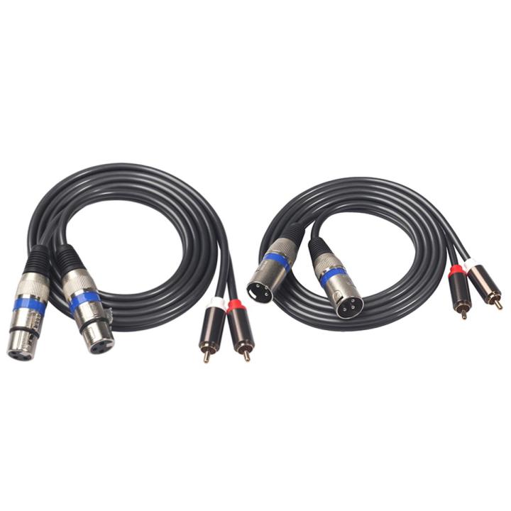 BRADOO- 2 Pcs Cable : 1 Pcs 2 Rca Male To Xlr 3 Pin Female Mixing Console Amplifier & 1 Pcs Dual Rca Male To Xlr Male Cable 2 Xlr To 2 Rca Plug Adapter Hifi Stereo Audio Extension Cable