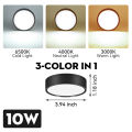 3-Color in 1 Surface Mounted LED Ceiling Light Downlight 5W 10W 15W 25W 220V High Power Modern Home Lighting LED Down Light Round Led Panel Spot Lamp for Bathroom Bedroom Kitchen Living Room. 