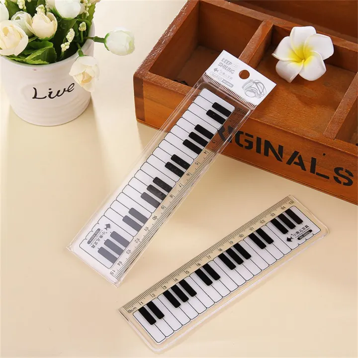 Music Scale Ruler Creative Gifts Stationery 15cm Scale Ruler Plastic Piano Rule Straight ...